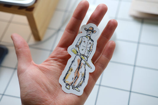 Tall Cowboy People Sticker