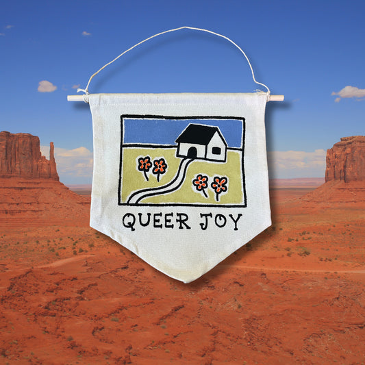 Queer Joy House Hand Painted Wall Hanging