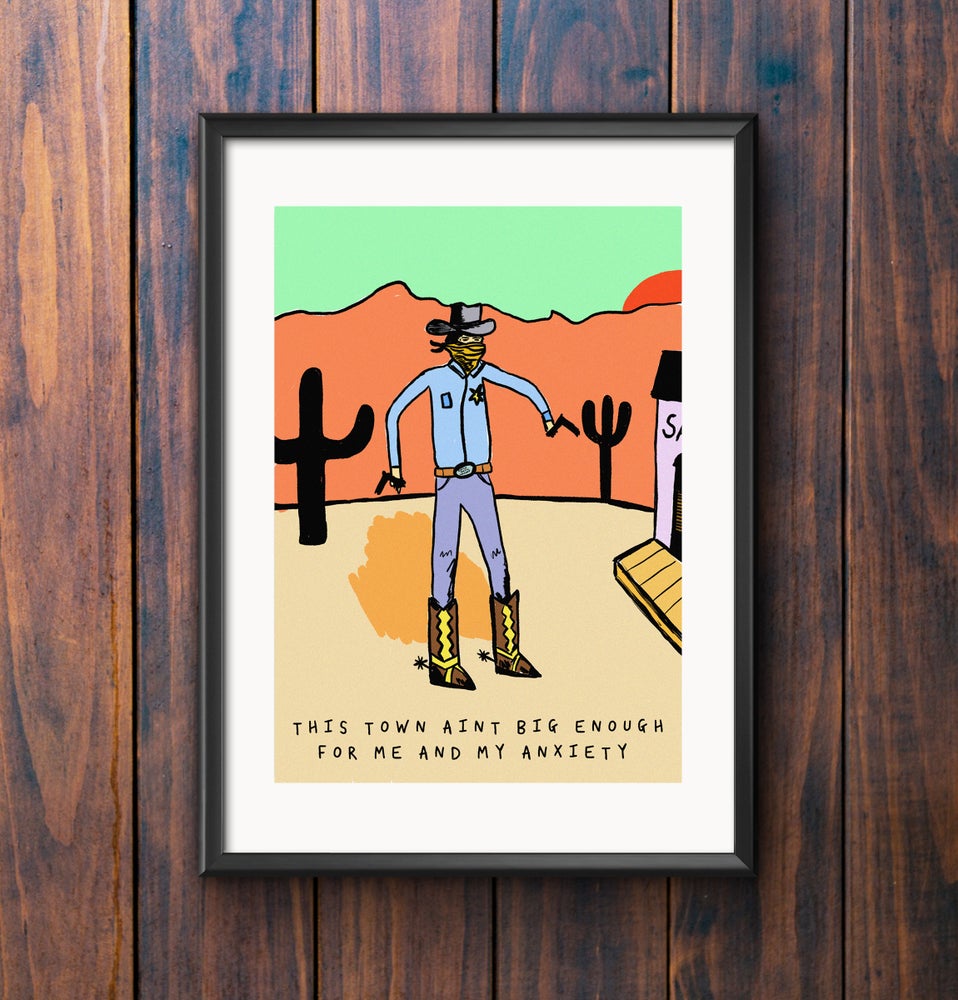Anxious Cowboy Print
