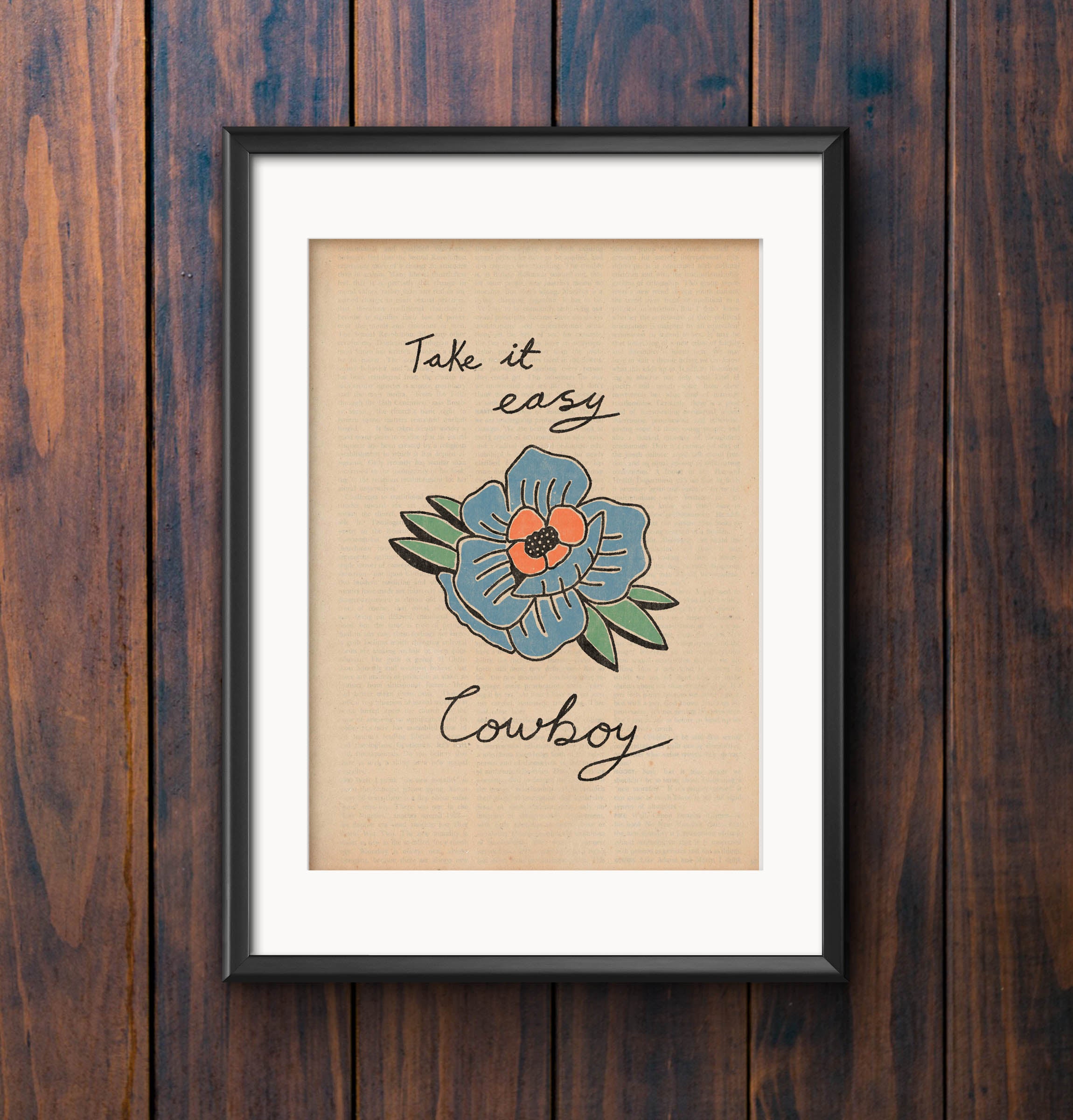 Bargain Take It Easy Cowboy Flower Print
