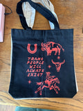 Bargain Always Tote Bag - black & red