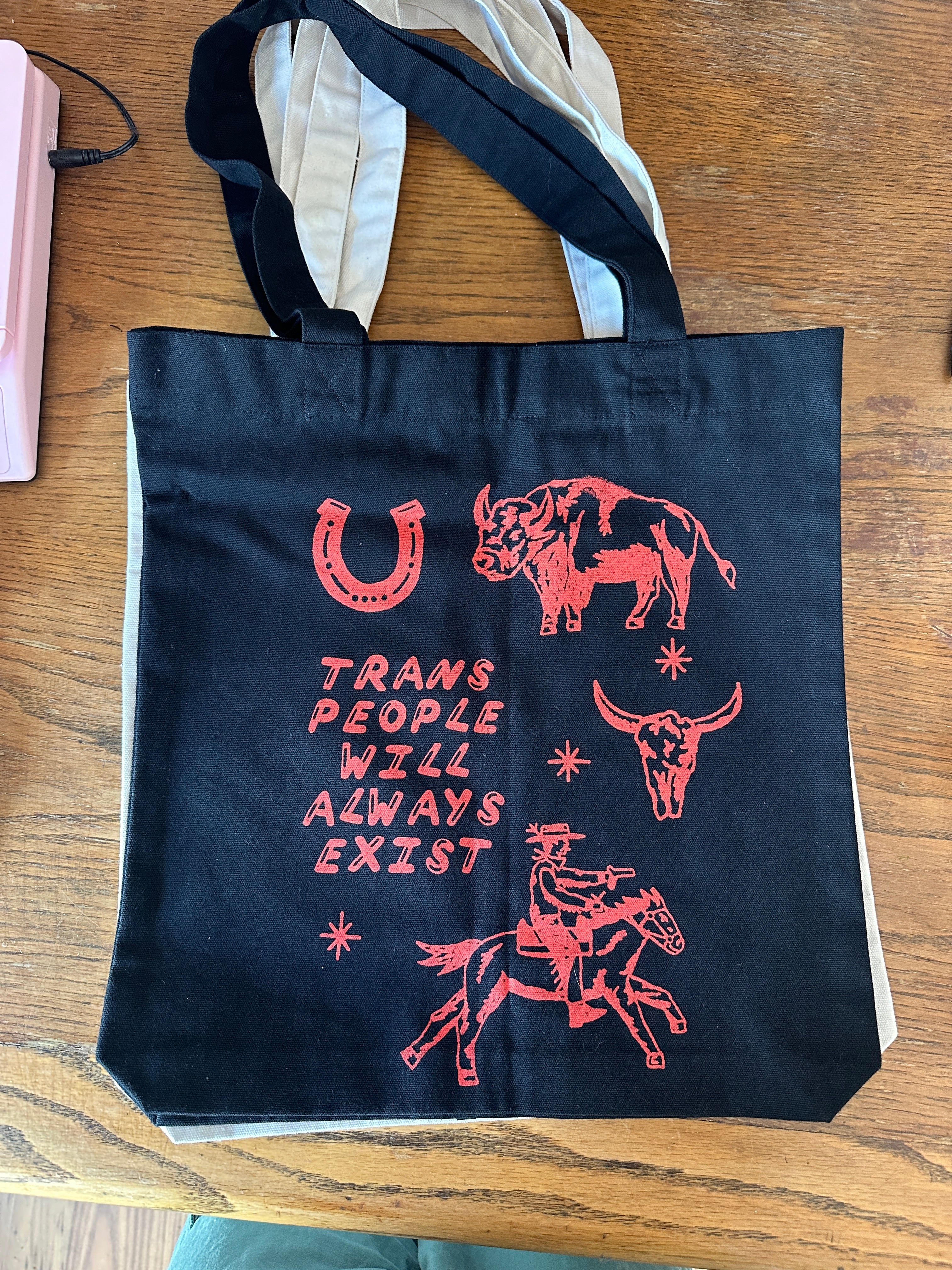 Bargain Always Tote Bag - black & red