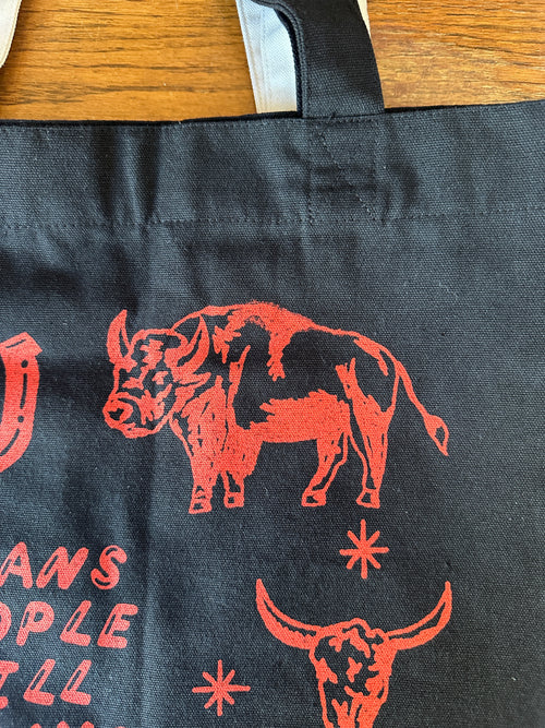 Bargain Always Tote Bag - black & red