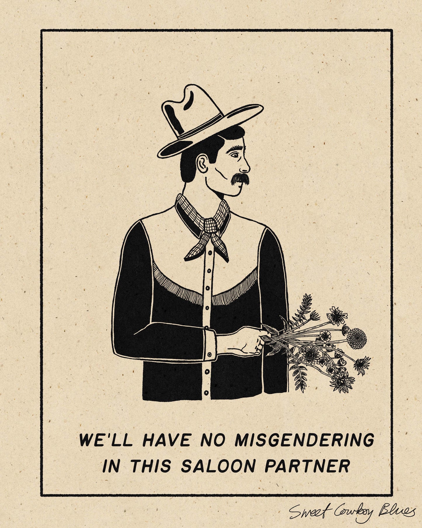 No Misgendering In This Saloon Print